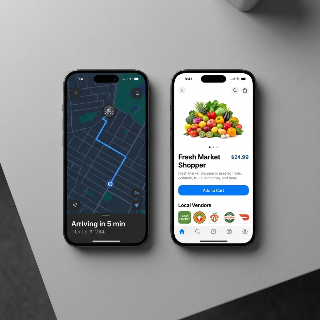 iOS and Android mobile app development mockup